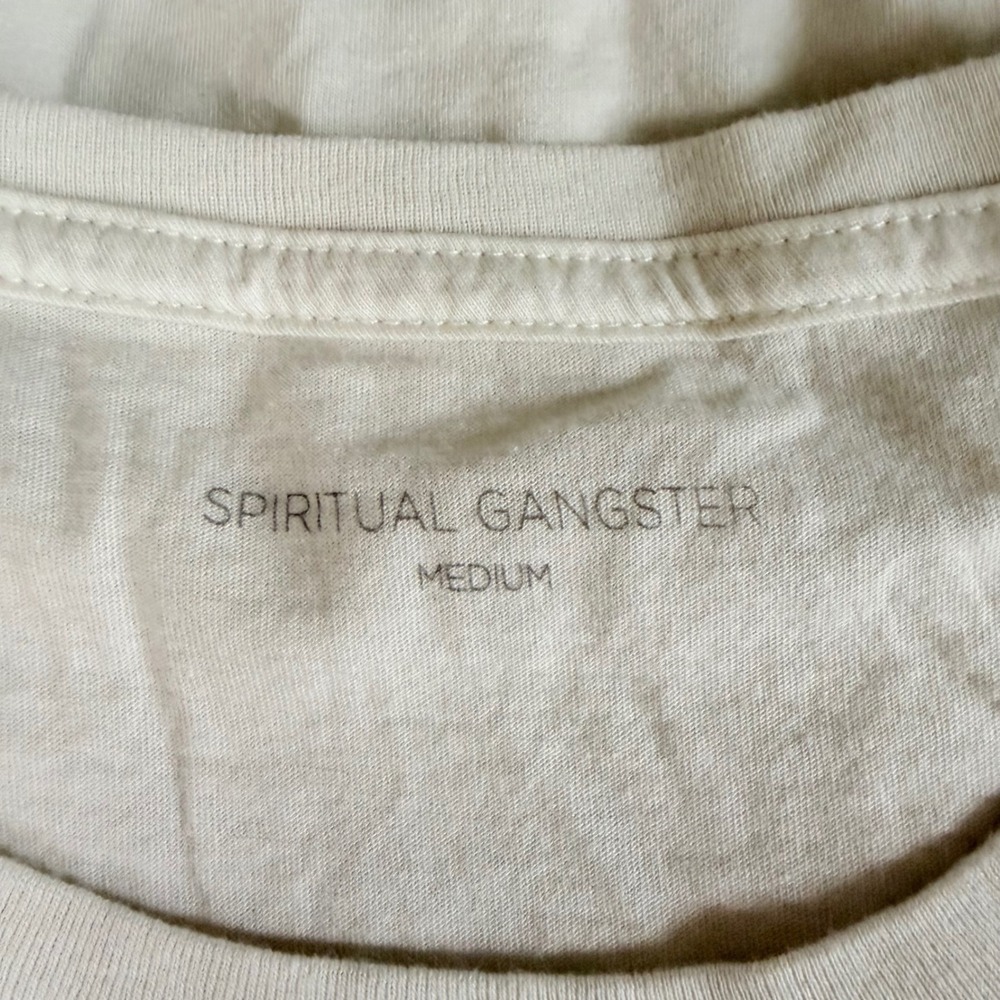 Spiritual Gangster Spirit of 555 Jade Tank Top Birch White Purple Medium NEW - Picture 6 of 11